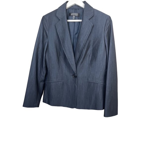 Kasper Blue Blazer Women’s 8 Classic Preppy Work Jacket Old Money Style - Picture 12 of 12